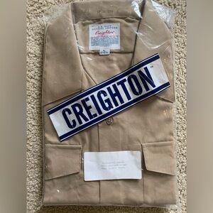 Half-Sleeve Khaki Shirt Y2K US Navy Uniform XL Creighton